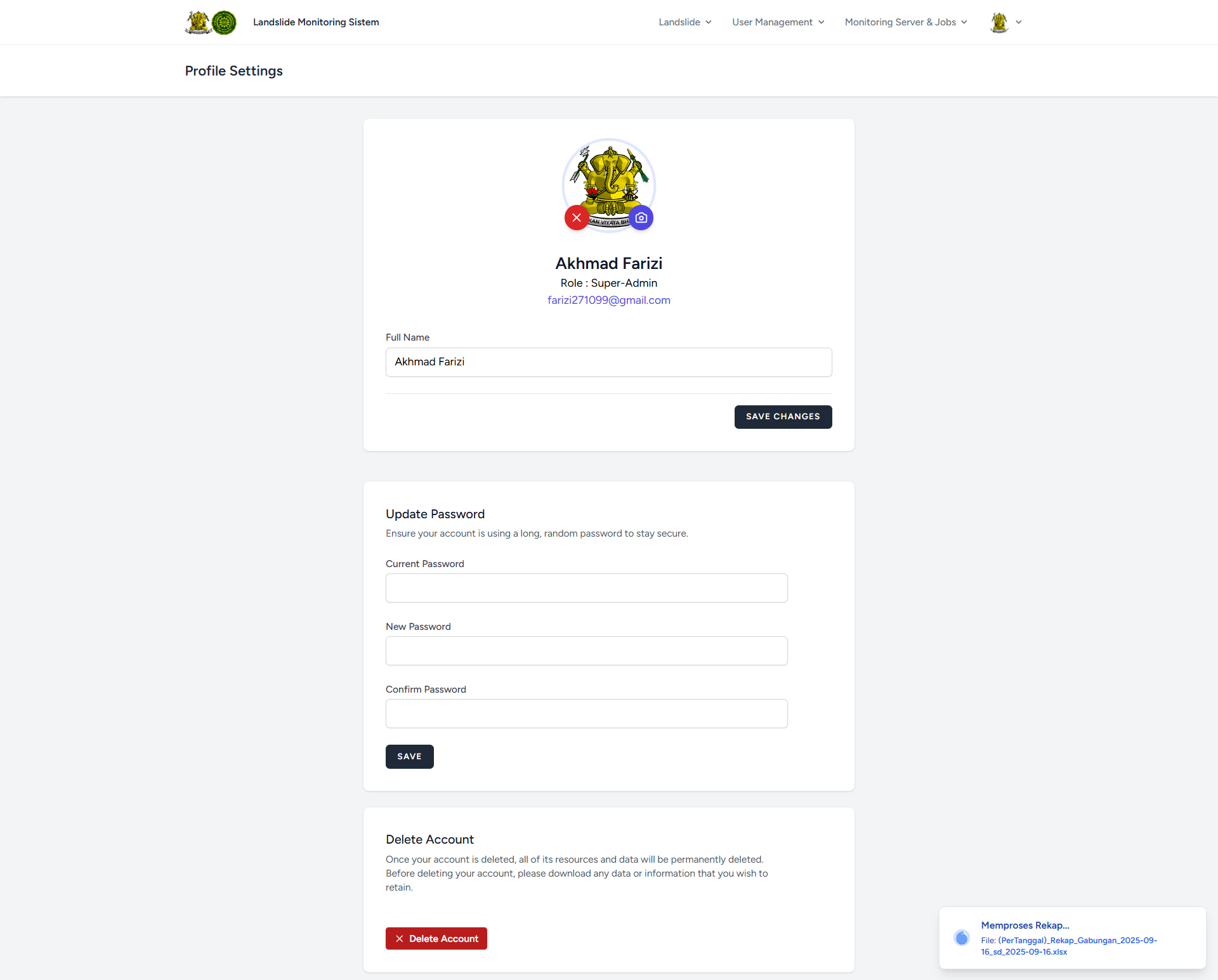 Landslide Monitoring System